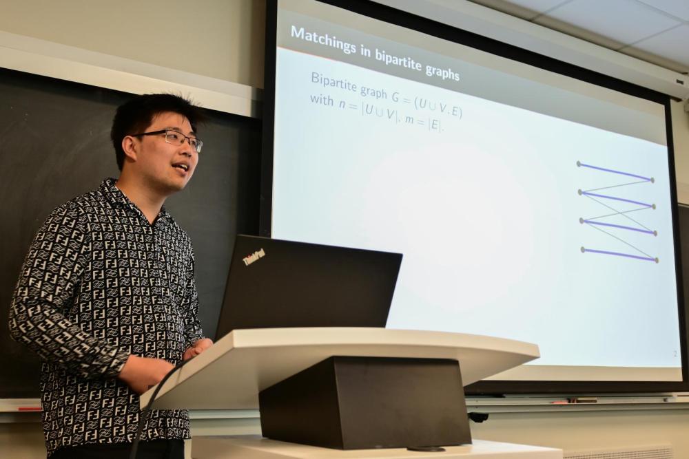 David Zheng presents a talk on matchings.